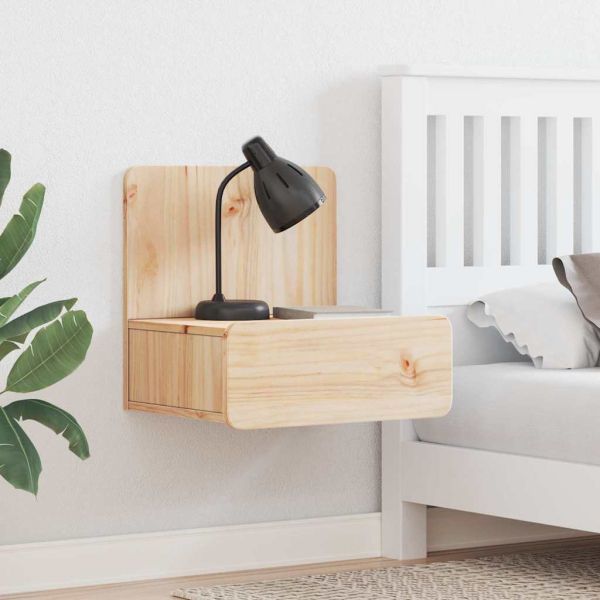 Нощно шкафче Кафяво 44 x 32,5 x 40 см Борово дърво масив