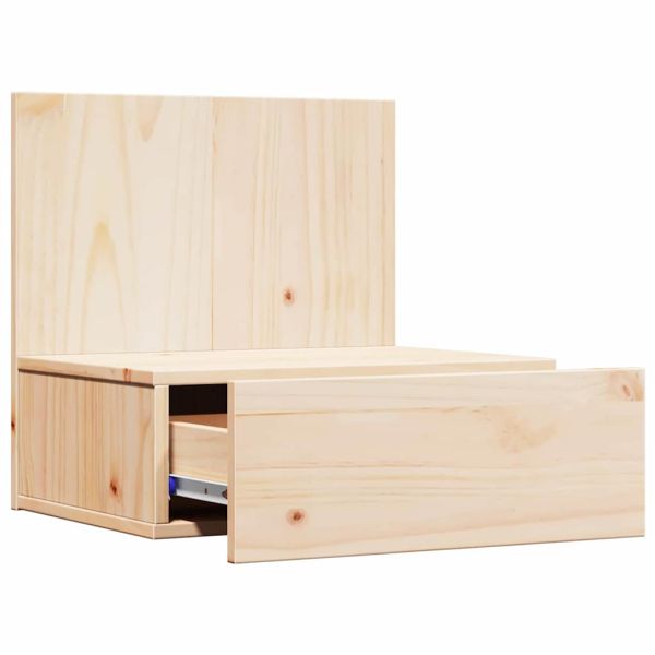 Нощно шкафче 2 pcs Кафяво 42 x 32,5 x 40 см Борово дърво масив