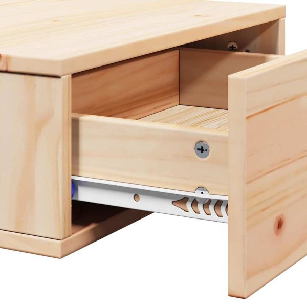 Нощно шкафче 2 pcs Кафяво 42 x 32,5 x 40 см Борово дърво масив