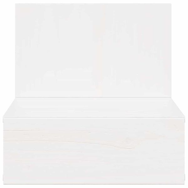 Нощно шкафче Бяло 42 x 32,5 x 40 см Борово дърво масив