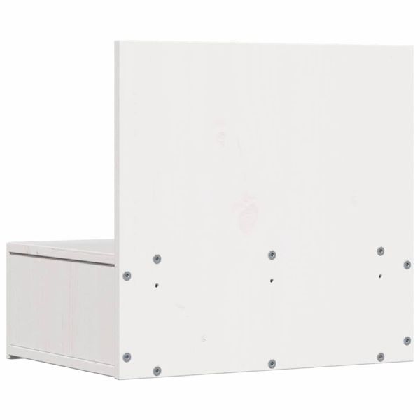 Нощно шкафче 2 pcs Бяло 42 x 32,5 x 40 см Борово дърво масив