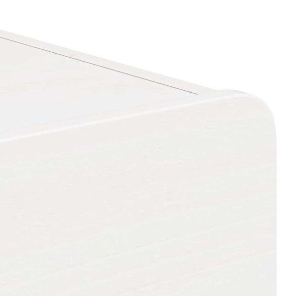 Нощно шкафче Бяло 39 x 34 x 16,5 см Борово дърво масив