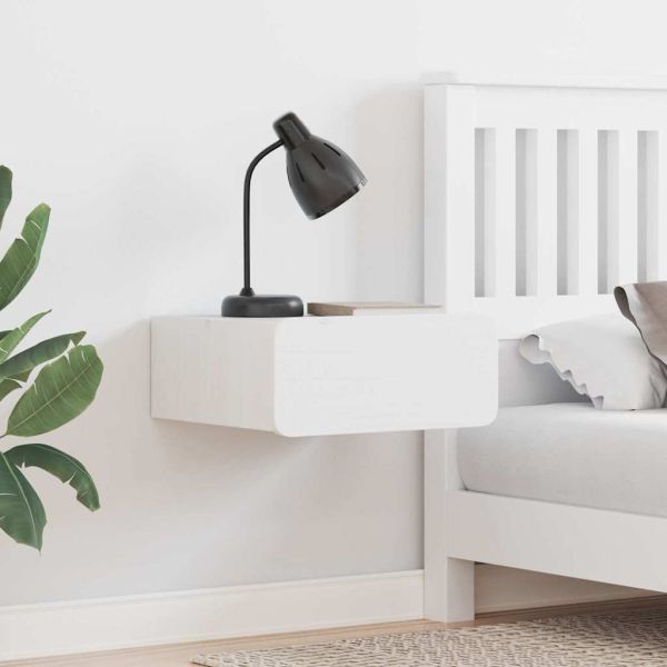 Нощно шкафче 2 pcs Бяло 39 x 34 x 16,5 см Борово дърво масив