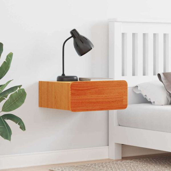 Нощно шкафче 2 pcs Кафяво с восъчно покритие 39 x 34 x 16,5 см