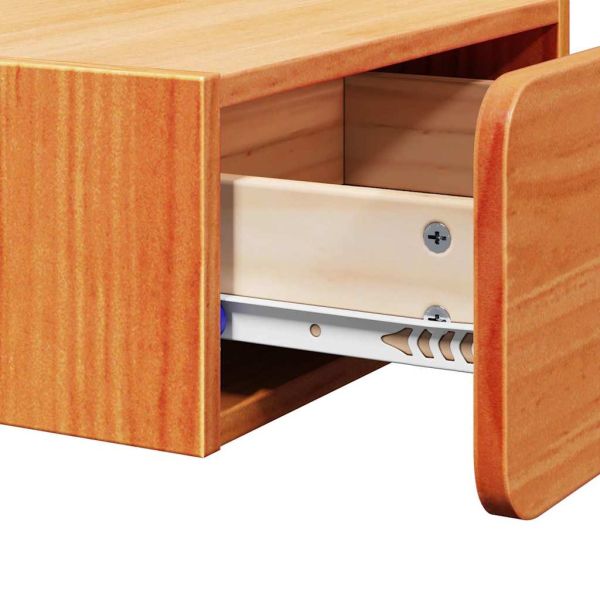 Нощно шкафче 2 pcs Кафяво с восъчно покритие 39 x 34 x 16,5 см