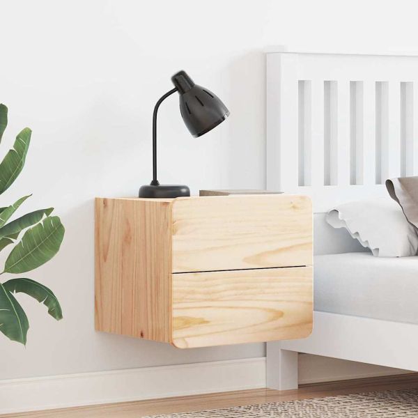 Нощно шкафче Кафяво 39 x 34 x 33 см Масивно дърво бор