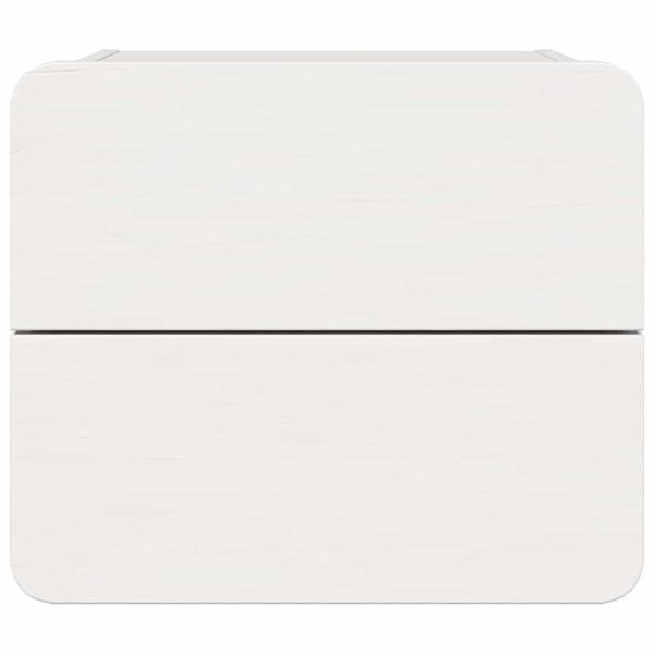 Нощно шкафче с чекмедже Бяло 39 x 34 x 33 см Масивно дърво бор