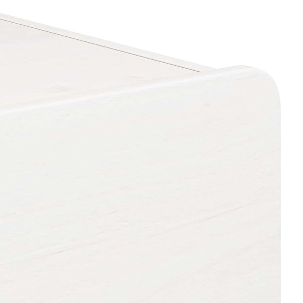 Нощно шкафче с чекмедже Бяло 39 x 34 x 33 см Масивно дърво бор