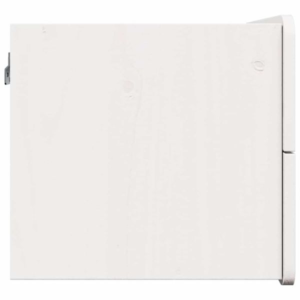 Нощно шкафче 2 pcs Бяло 39 x 34 x 33 см Масивно дърво бор