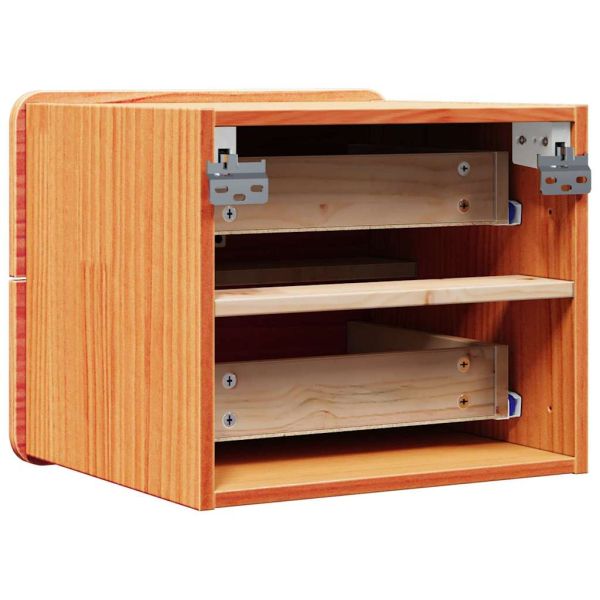 Нощно шкафче 2 pcs Кафяво 39 x 34 x 33 см Масивно дърво бор