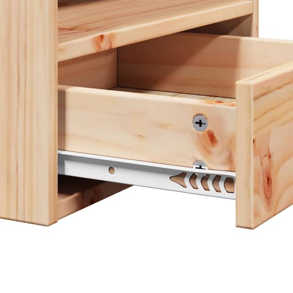 Нощно шкафче 2 pcs Кафяво 38 x 36 x 29,5 см Борово дърво масив