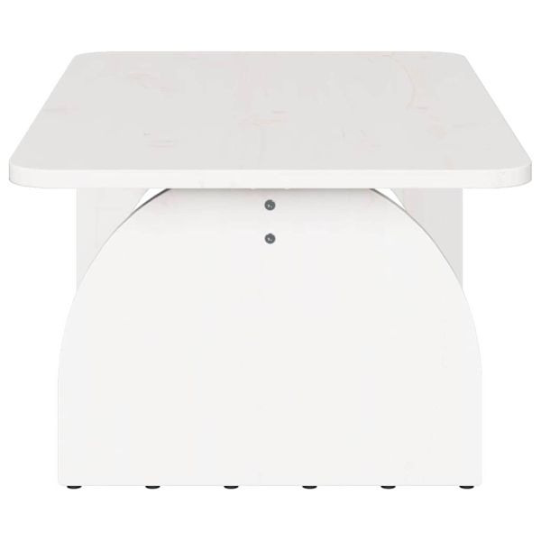 Масичка за кафе Бяло 80 x 50 x 31 см Борово дърво масив