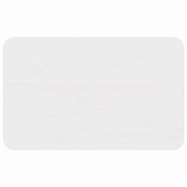 Масичка за кафе Бяло 80 x 50 x 31 см Борово дърво масив