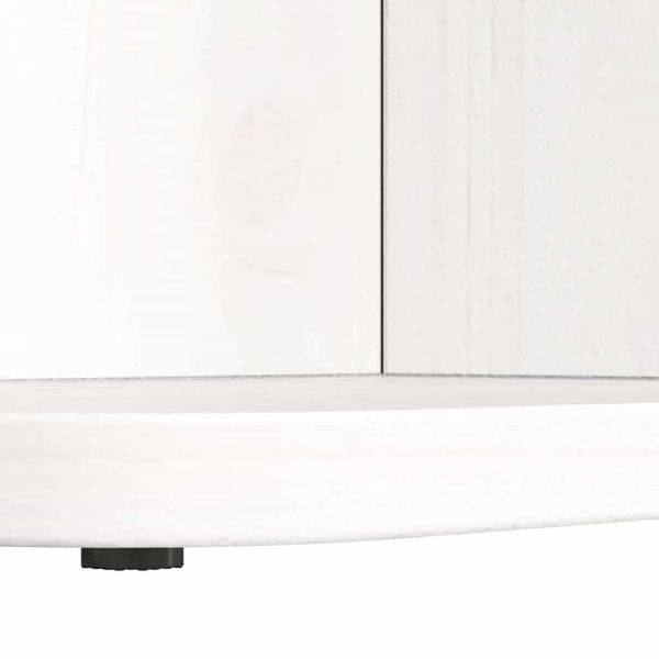 Масичка за кафе Бяло 80 x 39,5 x 33,5 см Борово дърво масив