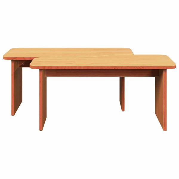 Масичка за кафе 2 pcs Кафяво с восъчно покритие