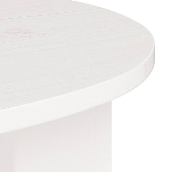 Масичка за кафе Бяло 50 x 40 x 50 см Борово дърво масив