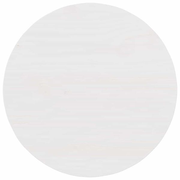 Масичка за кафе Бяло 50 x 50 x 35 cm Борово дърво масив