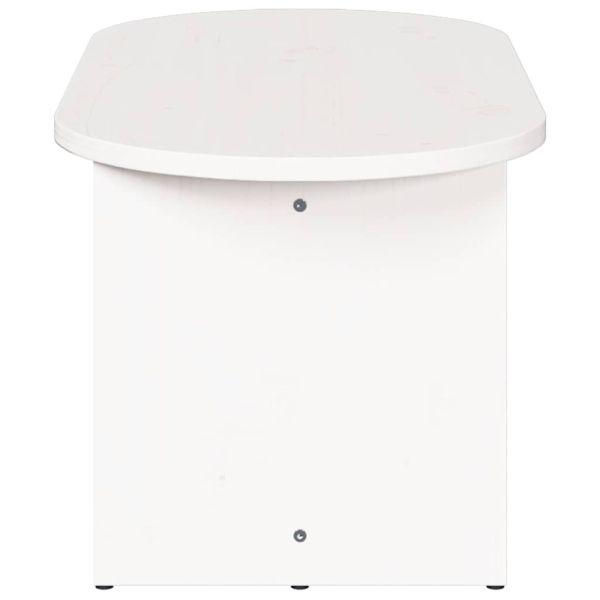 Масичка за кафе Бяло 80 x 39,5 x 35 см Масивна борова дървесина