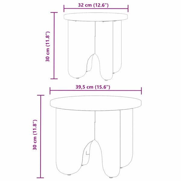 Масичка за кафе 2 pcs Естествен Масивна борова дървесина