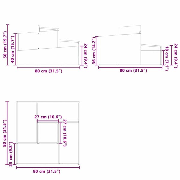 Градинска саксия Бяло 80 x 80 x 50 см Студено валцована стомана