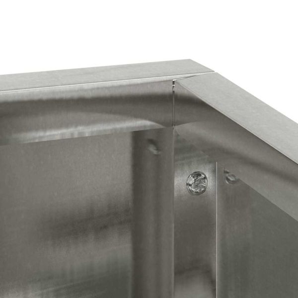Градинска саксия Сребрист 100 x 100 x 50 cm Неръждаема стомана