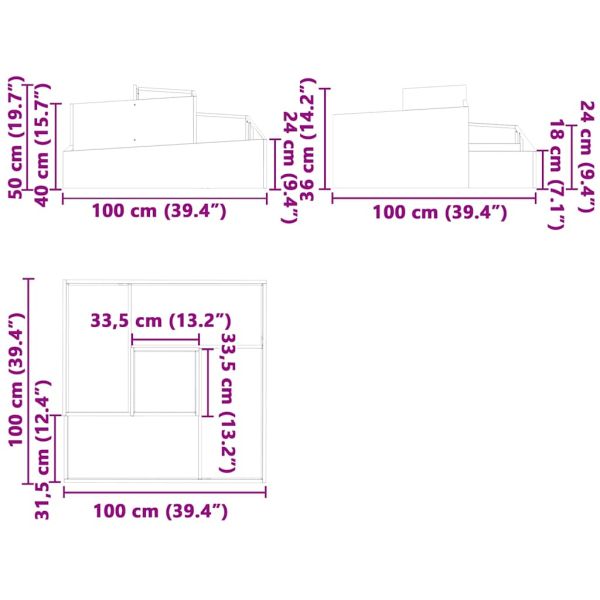 Градинска саксия Сребрист 100 x 100 x 50 cm Неръждаема стомана
