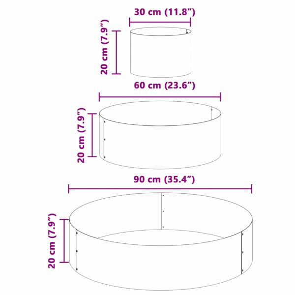 Градинска саксия Сребрист 90 x 90 x 20 см Неръждаема стомана