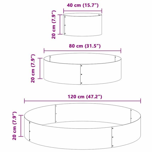 Градинска саксия Сребрист 120 x 120 x 20 см Неръждаема стомана