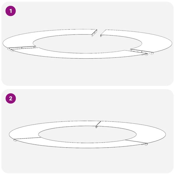 подходяща за плоски дървени халки Сребрист Ø50 / 80 см