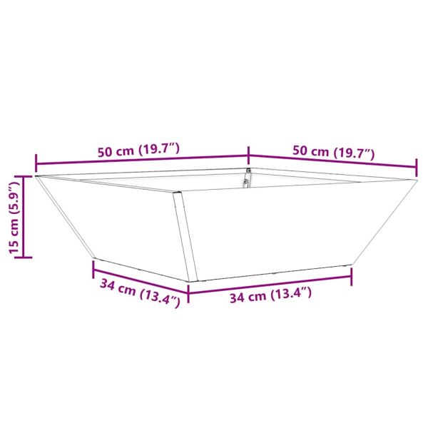 Градинска саксия Черно 50 x 50 x 15 см