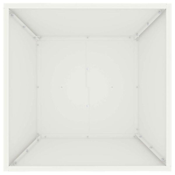 Градинска саксия Бяло 50 x 50 x 15 см Студено валцована стомана