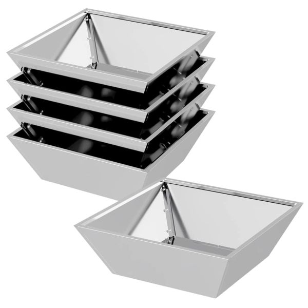 Градинска саксия 5 pcs Сребрист 50 x 50 x 15 см