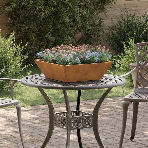 Градинска саксия 5 pcs Ръждясало 50 x 50 x 15 см