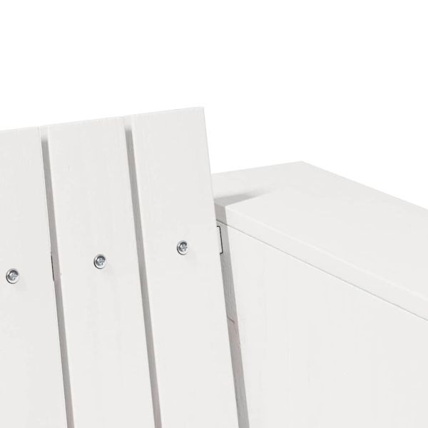 Градински диван Бяло 134 x 60 x 62 cm Солидно борово дърво