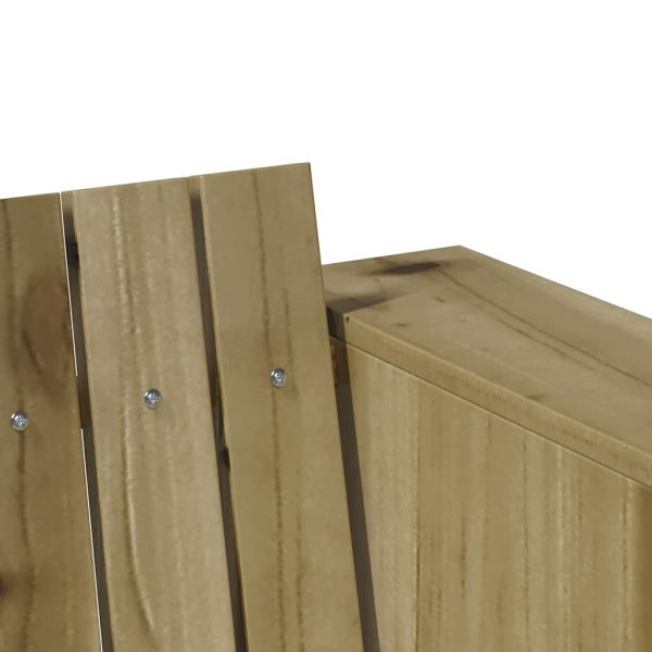 Градински диван Зелен 134 x 60 x 62 cm Солидно борово дърво