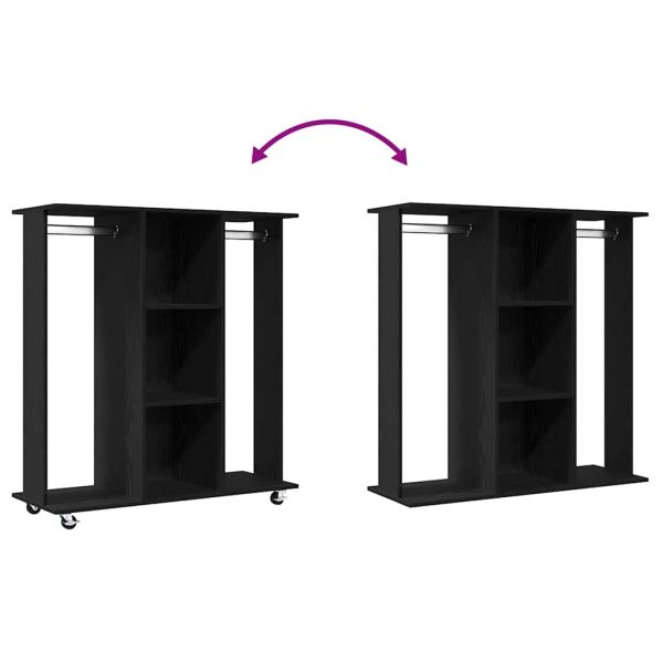 Гардероб с рафт Черен дъб 102 x 38 x 110 см Инженерно дърво