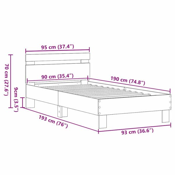 Рамка за легло Старо дърво 193 x 95 x 88 см Масивен дъб