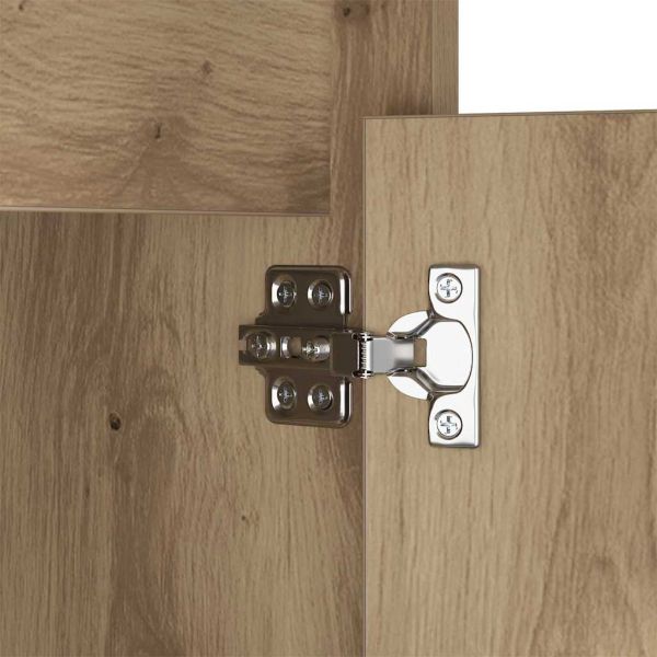 LED нощно шкафче с чекмедже 2 pcs дъб артизан 38 x 34 x 61 см