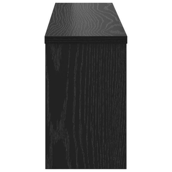 Стенен закачалка за палта с рафт Черен дъб 75 x 16 x 26 см