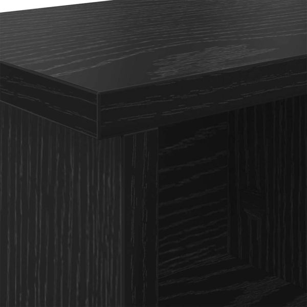 Стенен закачалка за палта с рафт Черен дъб 75 x 16 x 26 см