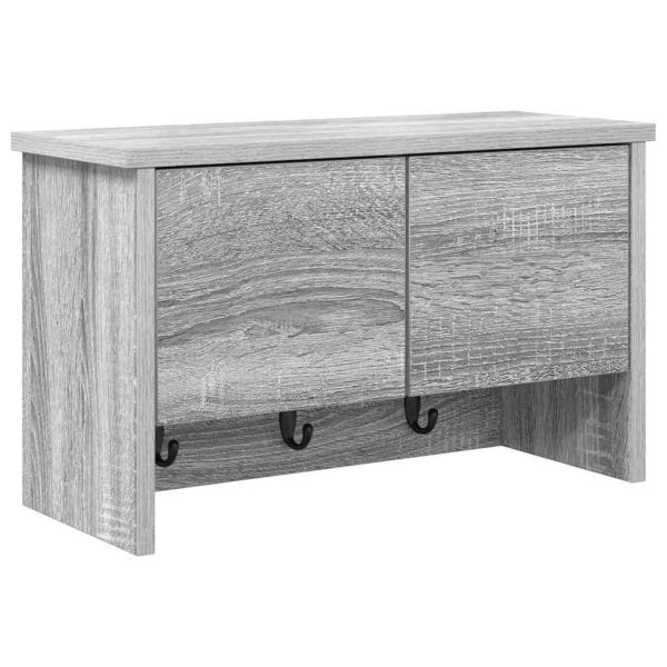 Стенен закачалка за палта с рафт Сив Сонома 50 x 20 x 30 см