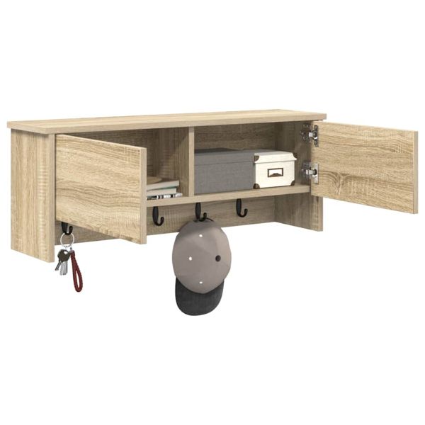 Стенен закачалка за палта с рафт Сонома дъб 80 x 20 x 30 cm