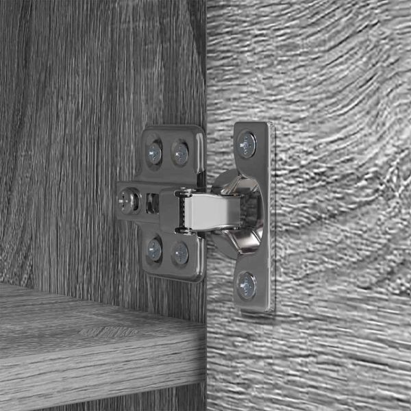 Стенен закачалка за палта с рафт Сив Сонома 80 x 20 x 30 cm