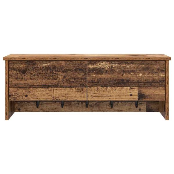 Стенен закачалка за палта с рафт Старо дърво 80 x 20 x 30 cm