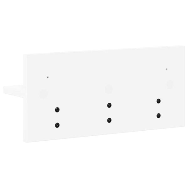 Стенен закачалка за палта със съхранение Бяло 40 x 10,5 x 18 см