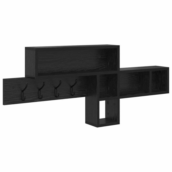 Стенен закачалка за палта с рафт Черния дъб 100 x 12 x 43,5 см