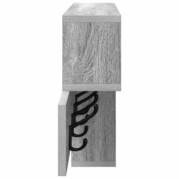 Стенен закачалка за палта с рафт Сив Сонома 100 x 12 x 43,5 см