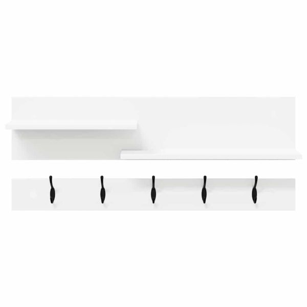 Стенен закачалка за палта Бяло 90 x 15 x 36 см Инженерно дърво