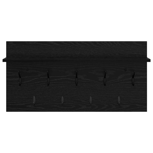 Стенен закачалка за палта с рафт Черния дъб 80 x 40 x 12 cm