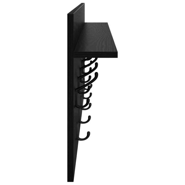 Стенен закачалка за палта с рафт Черния дъб 100 x 40 x 12 см